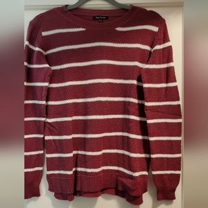 Mauve and White striped sweater (M)